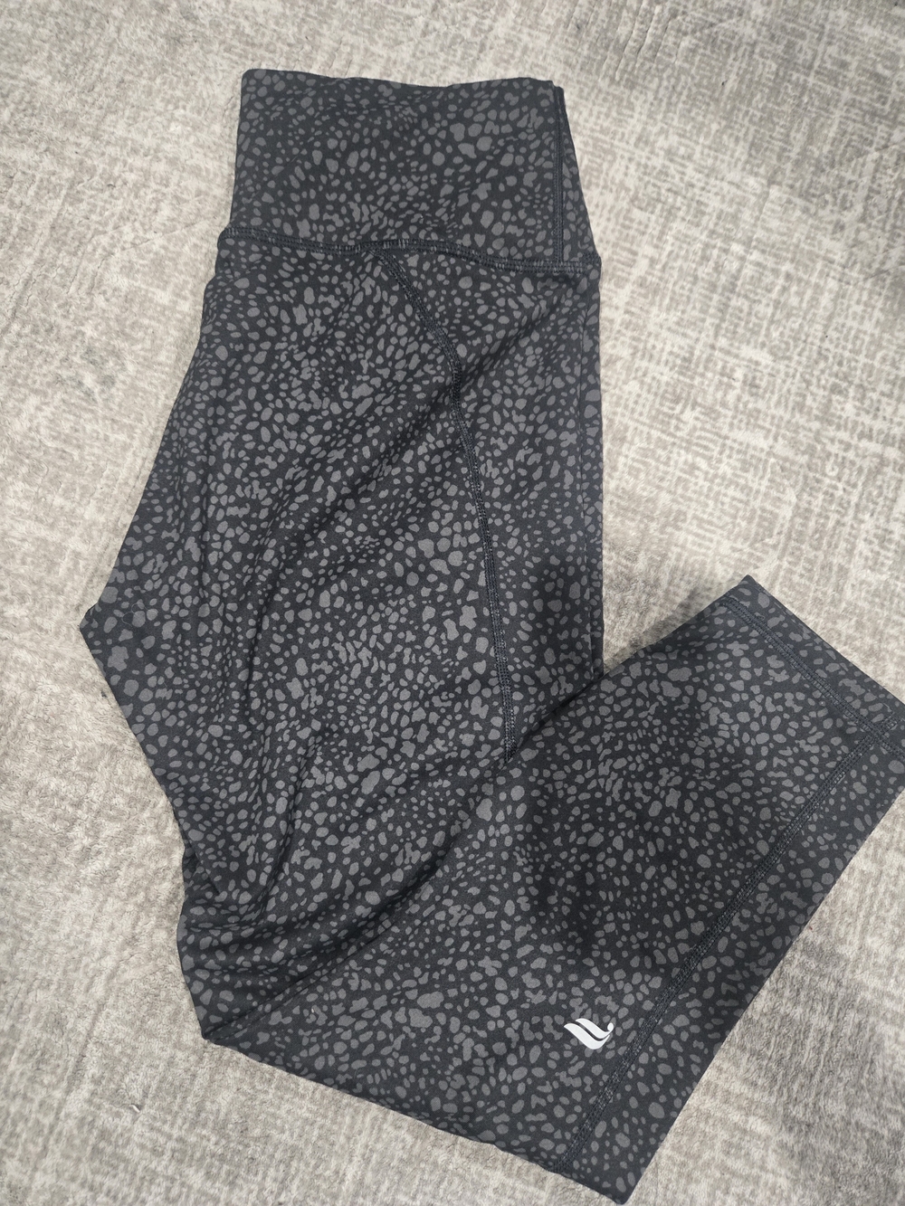 Fabletics Black Grey Speckle Kids Leggings Size L